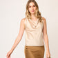 BLUSA SATINADA SIN MANGAS CON CUELLO COLUMPIO GARNIER
