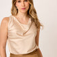 BLUSA SATINADA SIN MANGAS CON CUELLO COLUMPIO GARNIER
