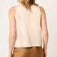 BLUSA SATINADA SIN MANGAS CON CUELLO COLUMPIO GARNIER, VISTA ESPALDA.