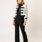 CHAQUETA FORMAL DE TWEED BLANCO Y NEGRO CON DETALLES EN SATÍN MONTIJO
