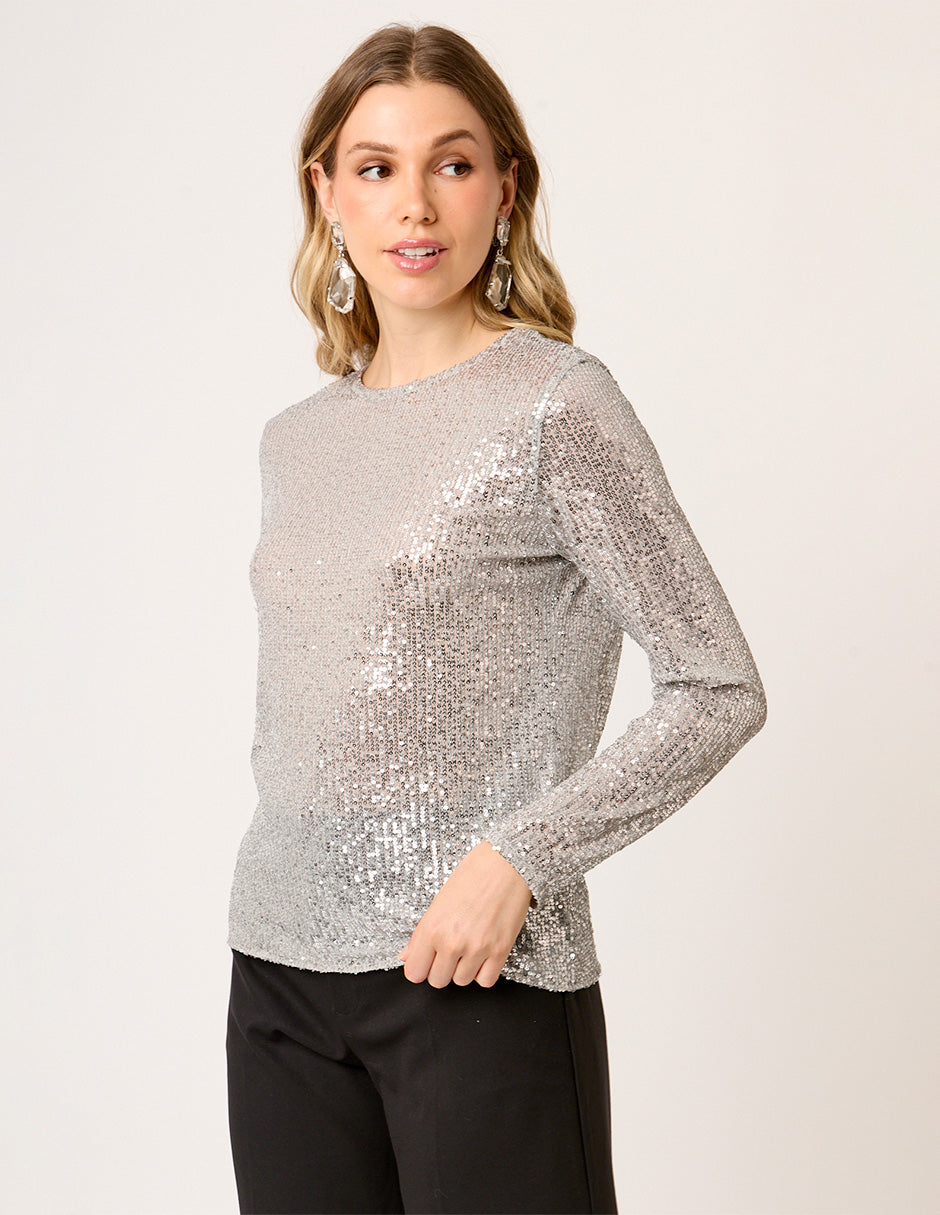 BLUSA MANGA LARGA DE LENTEJUELAS SAINT GERMAIN