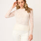 BLUSA DE ENCAJE DE MANGA LARGA Y CUELLO REDONDO EUGENIA