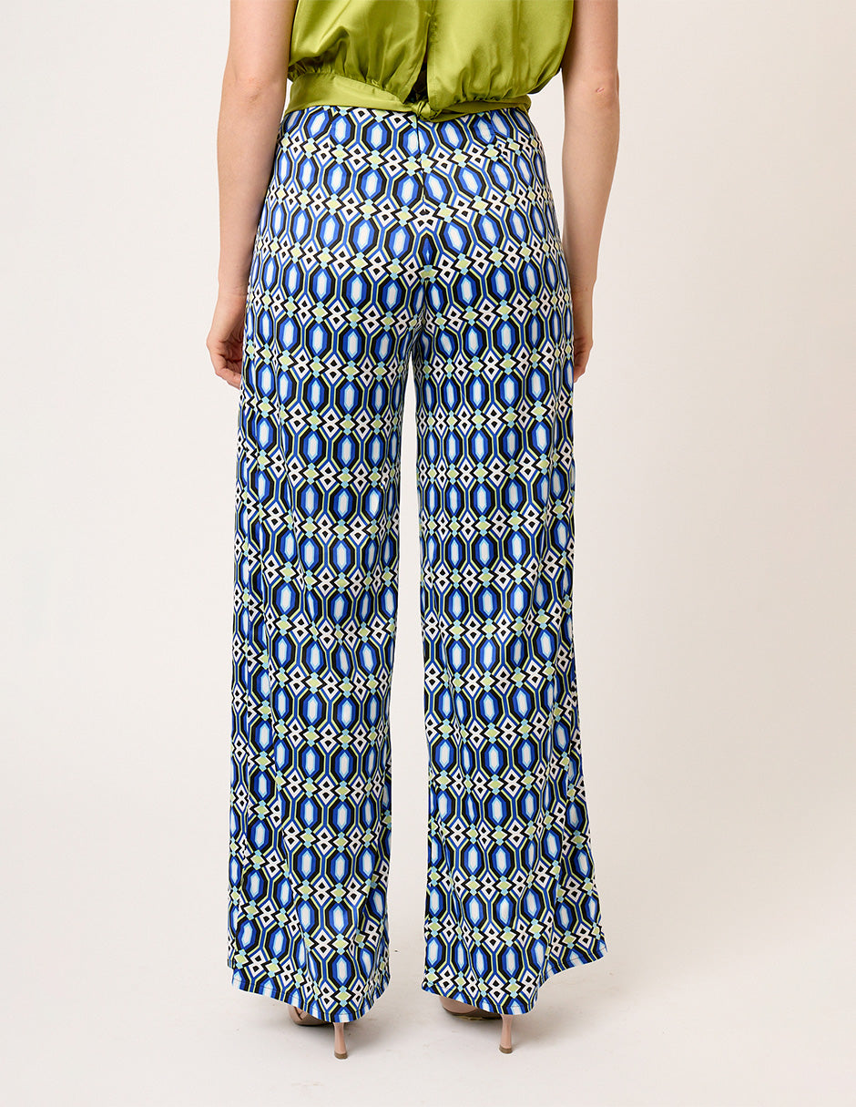 PANTALÓN SATINADO ESTAMPADO CORTE RECTO ORANGERIE VISTA ESPALDA