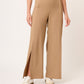 PANTALÓN DE VESTIR RECTO STRETCH COLOR CAMEL CON ABERTURAS HAUSSMAN