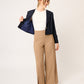 PANTALÓN DE VESTIR RECTO STRETCH COLOR CAMEL CON ABERTURAS HAUSSMAN