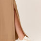 PANTALÓN DE VESTIR RECTO STRETCH COLOR CAMEL CON ABERTURAS HAUSSMAN