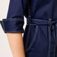 VESTIDO CASUAL CAMISERO DE GABARDINA AZUL MARINO MANGA CORTA VISIR