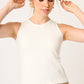 TOP BÁSICO AJUSTADO CON CUELLO REDONDO COLOR IVORY HAUSSMAN CON STRECH