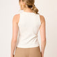 TOP BÁSICO AJUSTADO CON CUELLO REDONDO COLOR IVORY HAUSSMAN VISTA ESPALDA
