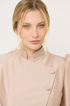 SACO FORMAL CASUAL PARA MUJER CUELLO MAO CRUZADO