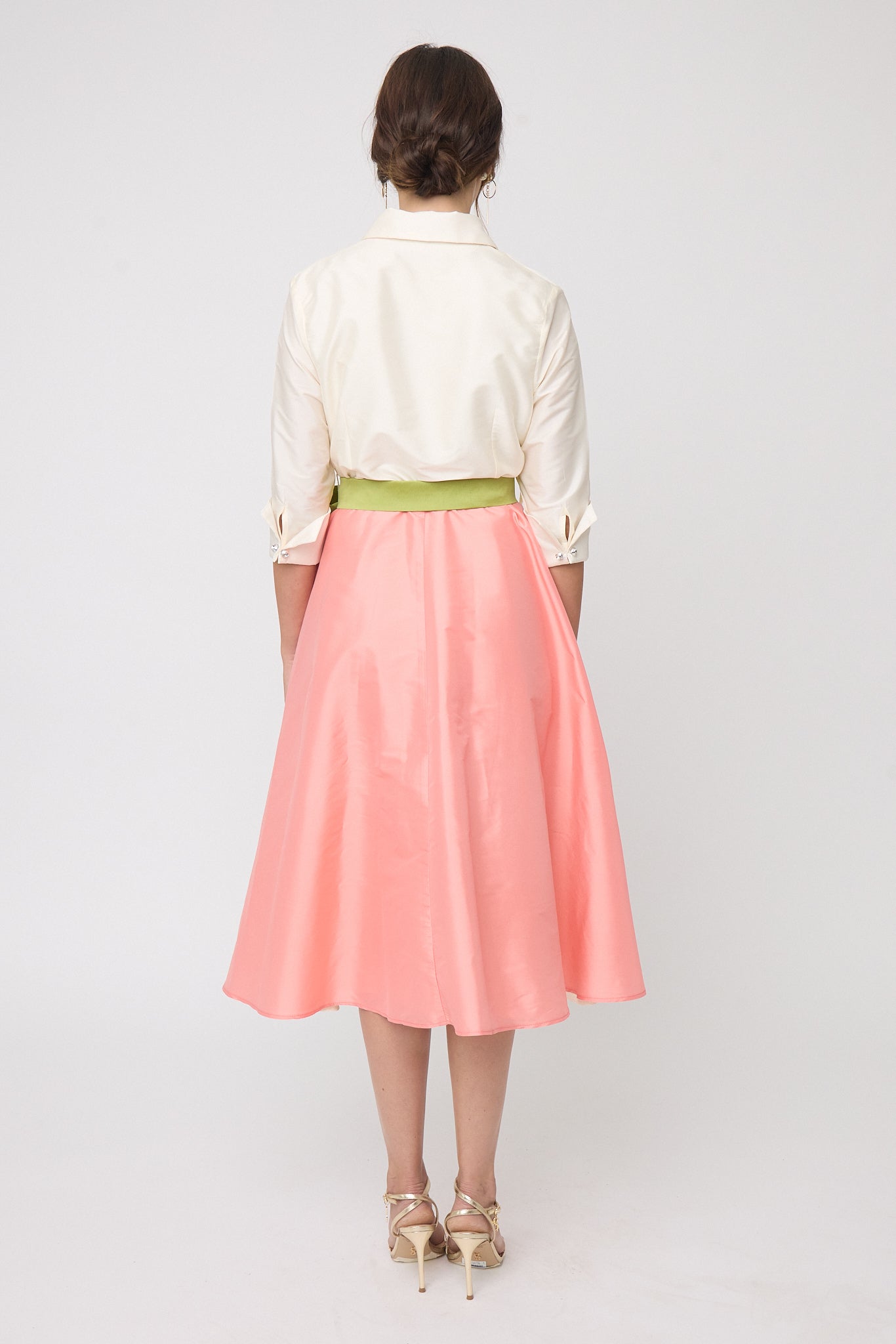 VESTIDO CAMISERO FORMAL DE FIESTA ESPALDA