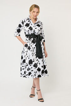 VESTIDO CAMISERO CON BOLSILLOS  LARGO MIDI