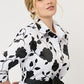 VESTIDO ESTAMPADO BLANCO CON NEGRO 