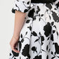 VESTIDO FIESTA FORMAL FALDA AMPLIA CON TABLONES Y BOLSILLOS LARGO MIDI