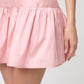 VESTIDO FORMAL MINI DE TAFETA TACTO SEDA CON OLÁN EN FALDA