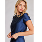 BLUSA MANGA CORTA FORMAL PARA MUJER MODELO MINIMAL