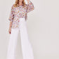 PANTALÓN DE VESTIR BLANCO WIDE LEG PARA MUJER MODELO SANTA MARGARITA