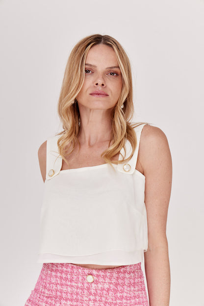 TOP DE TIRANTES BLANCO PARA MUJER